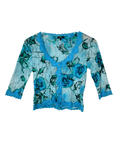 Y2K Sheer Lace Top Small - Funkify