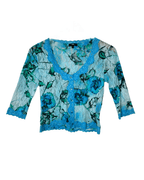 Y2K Sheer Lace Top Small - Funkify