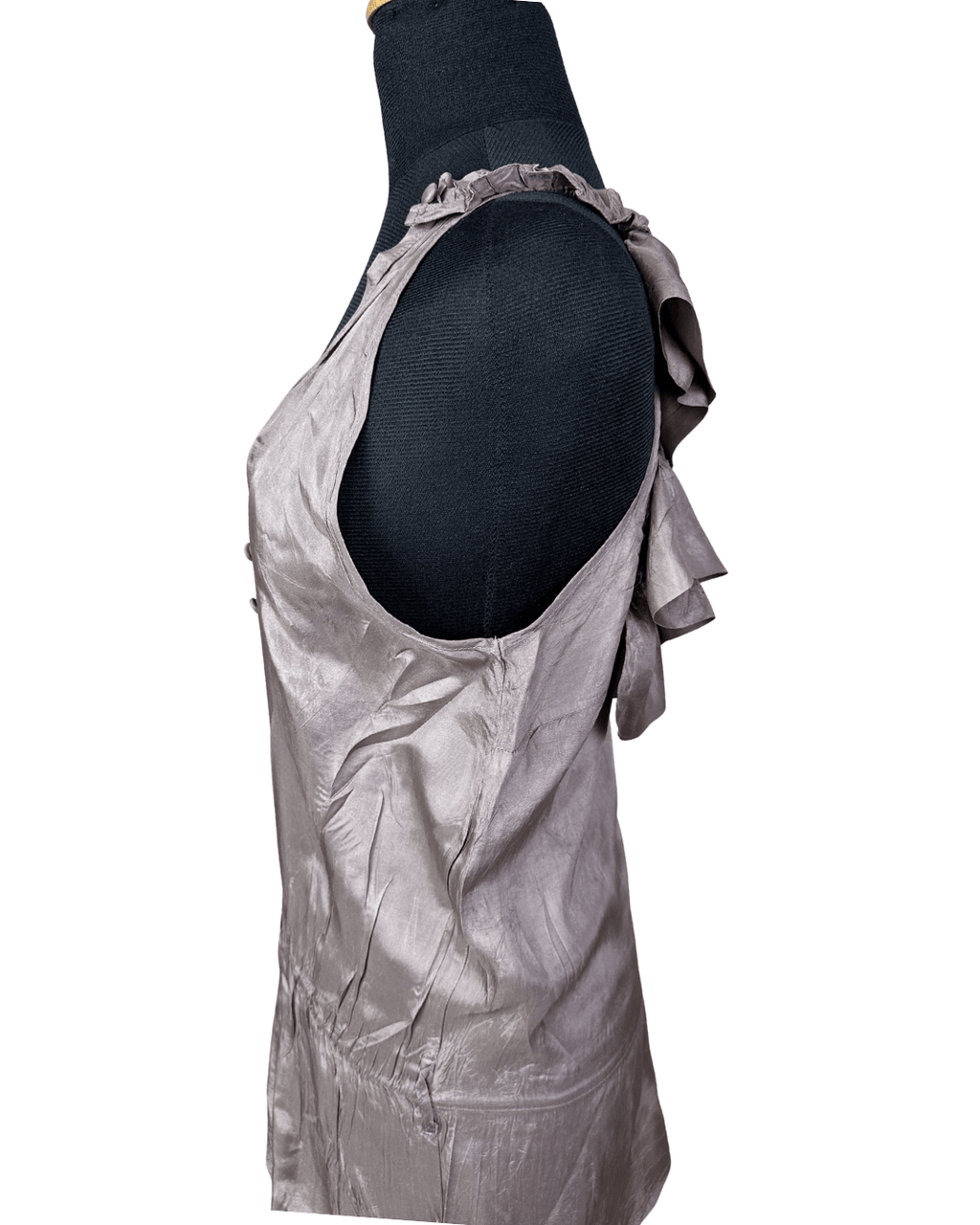 Y2K Silky Ruffle Back Blouse - Funkify