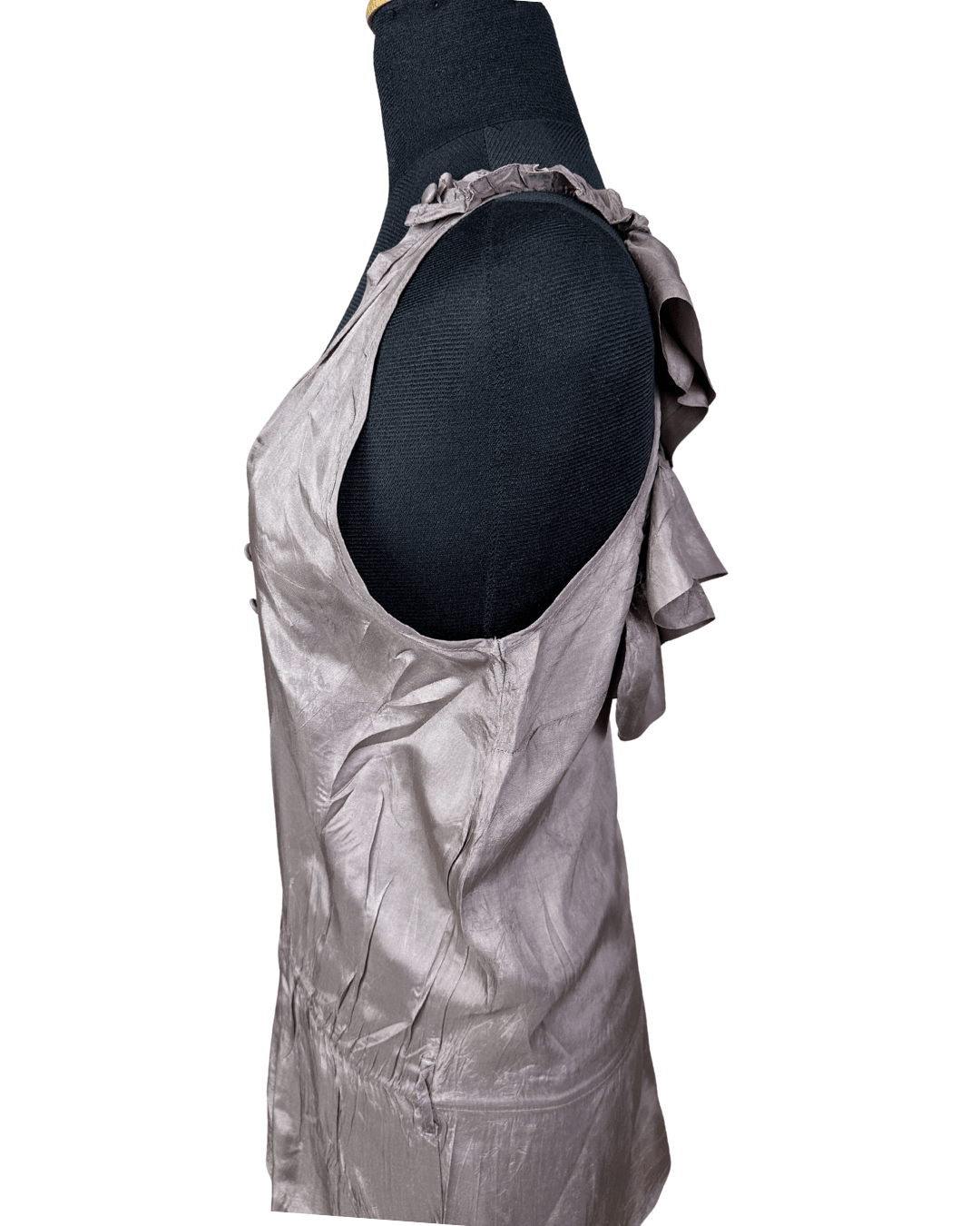 Y2K Silky Ruffle Back Blouse - Funkify