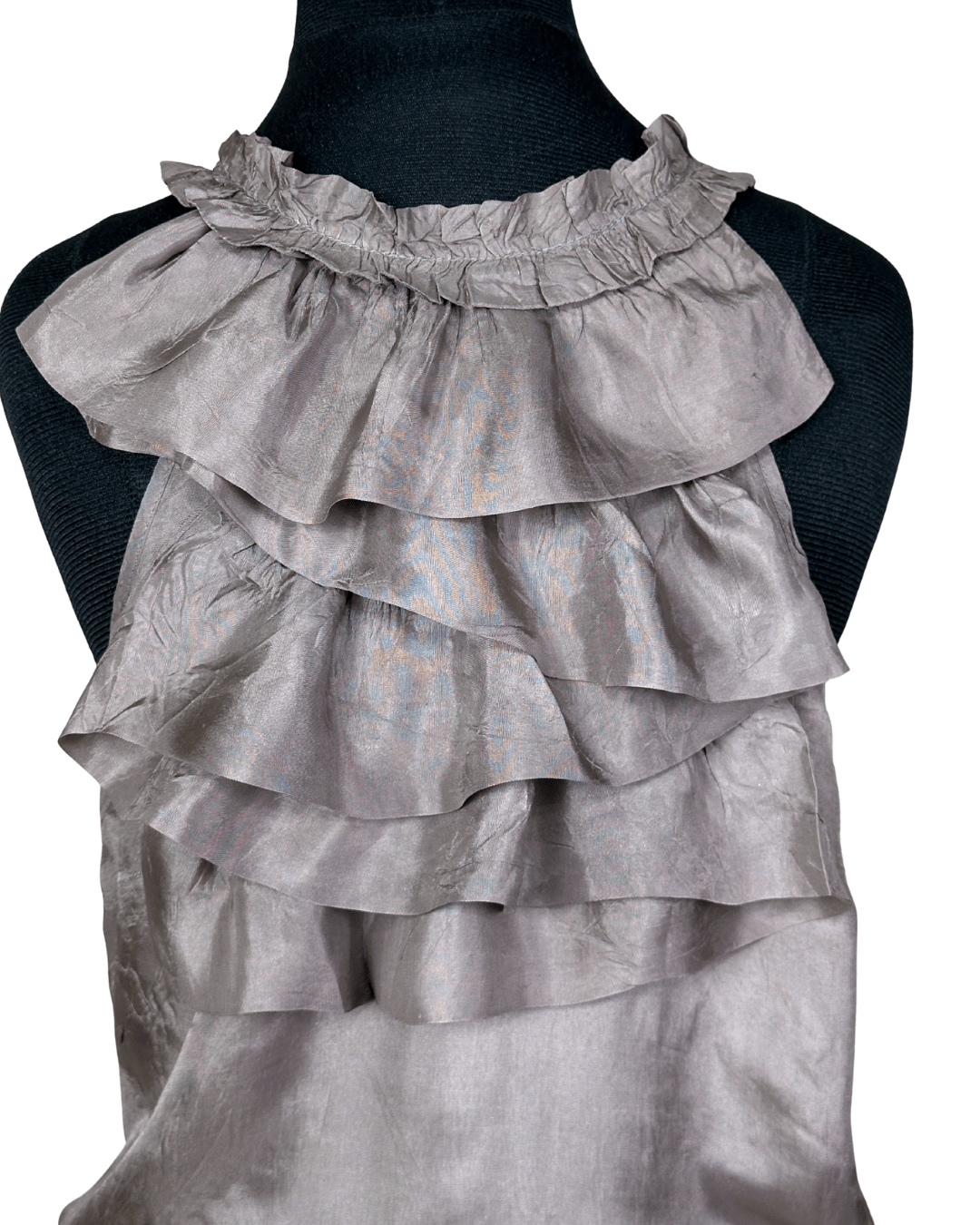 Y2K Silky Ruffle Back Blouse - Funkify
