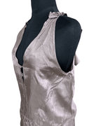 Y2K Silky Ruffle Back Blouse - Funkify