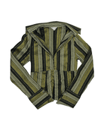 Y2K Striped Fish Hook Closure Women's Fitted shirt - Funkify