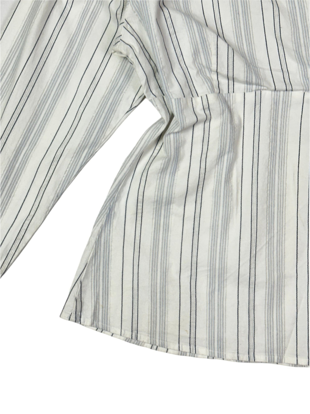 Y2K Striped Wrap - Style Fitted Waist V - Neck Blouse - Funkify