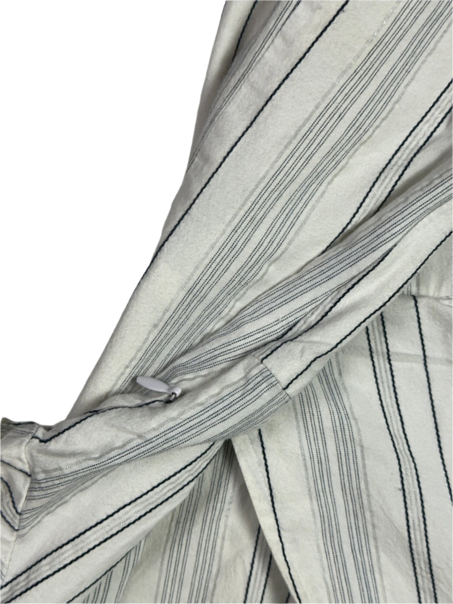 Y2K Striped Wrap - Style Fitted Waist V - Neck Blouse - Funkify