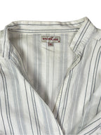 Y2K Striped Wrap - Style Fitted Waist V - Neck Blouse - Funkify