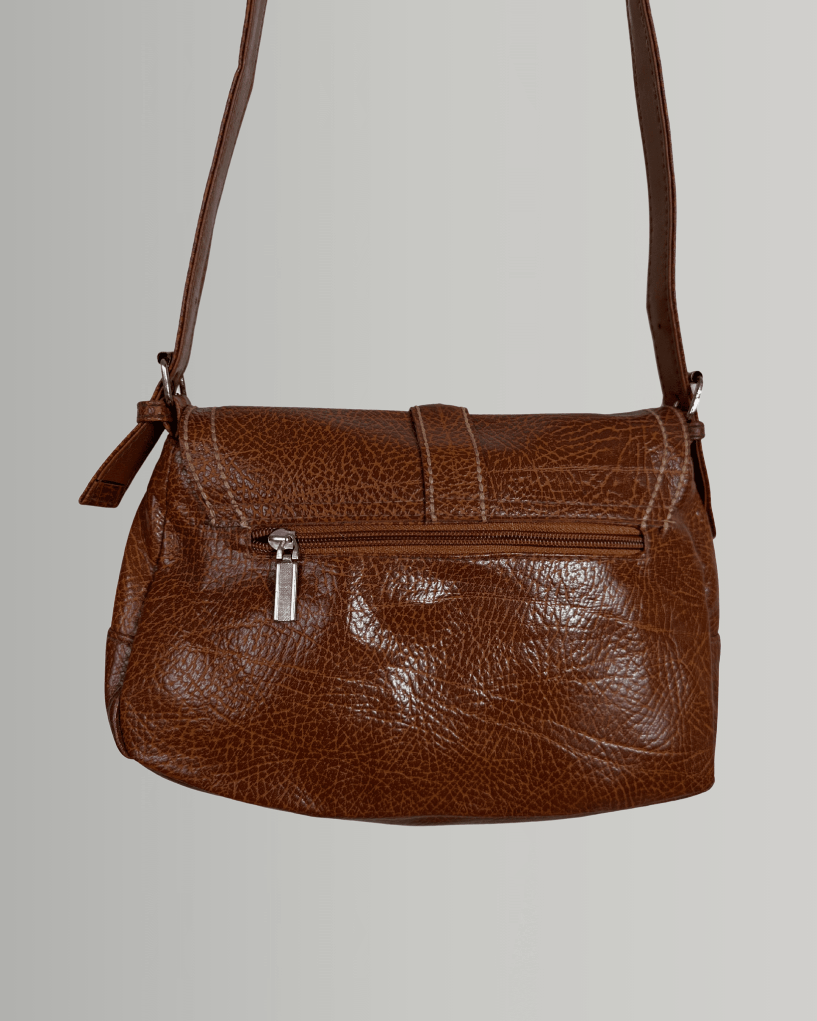 Y2K Western Grommet Buckle Leather Crossbody Bag - Funkify