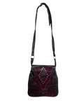 Y2K Western Oxblood Genuine Leather Shoulder Bag with Stitched Detail - Funkify