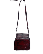Y2K Western Oxblood Genuine Leather Shoulder Bag with Stitched Detail - Funkify