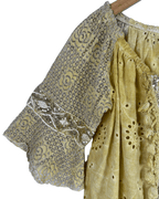 Yellow Embroidered Tassel Boho Top - Funkify