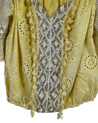Yellow Embroidered Tassel Boho Top - Funkify