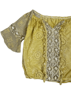 Yellow Embroidered Tassel Boho Top - Funkify