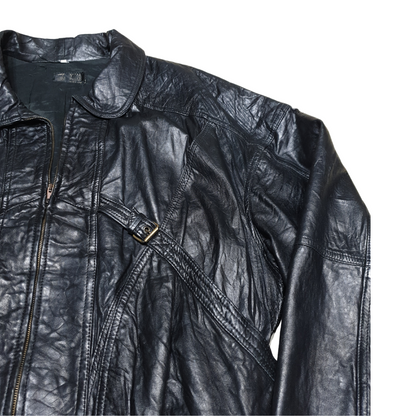 Vintage Vera Pelle Genuine Leather Jacket with Belt Detail