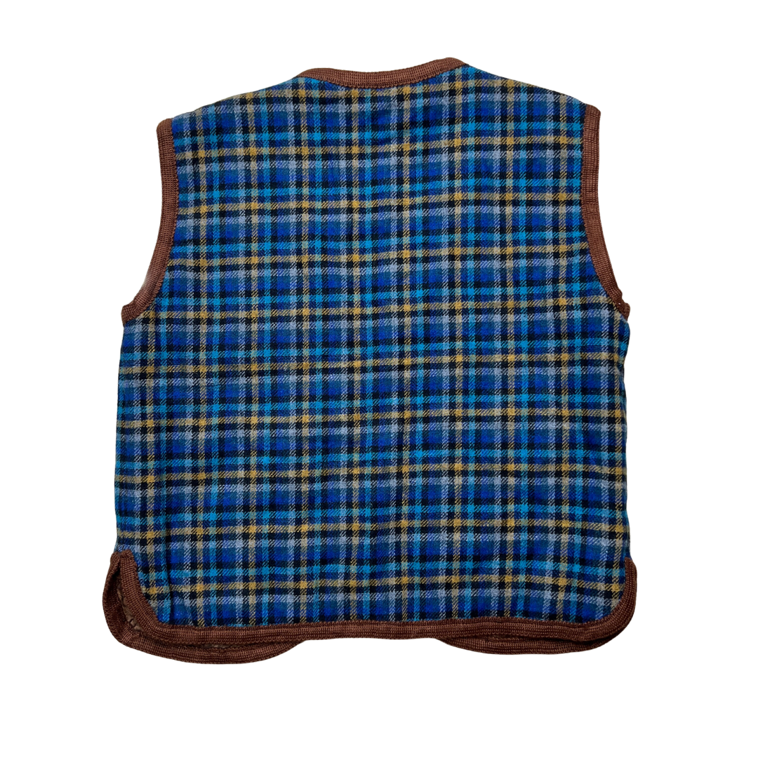 Vintage 2in1 reversible open front vest