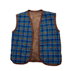 Vintage 2in1 reversible open front vest