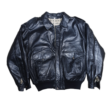 Vintage Genuine Leather Bomber Jacket