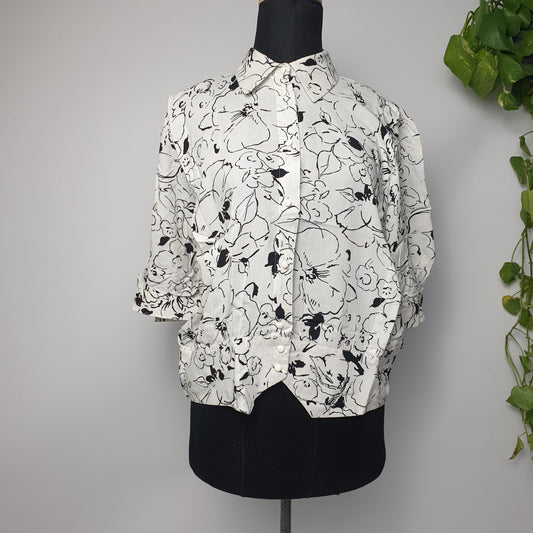 Vintage abstract floral blouse
