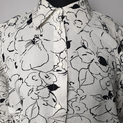 Vintage abstract floral blouse