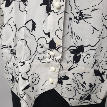 Vintage abstract floral blouse