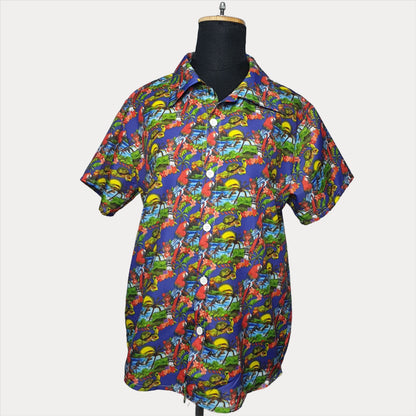 Island pattern hawaiian shirt Medium