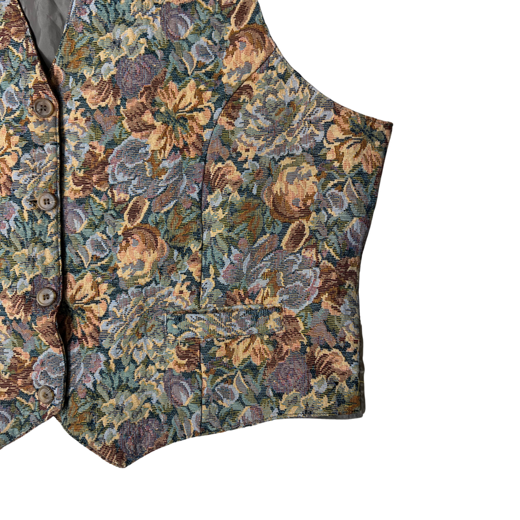 Vintage floral tapestry vest