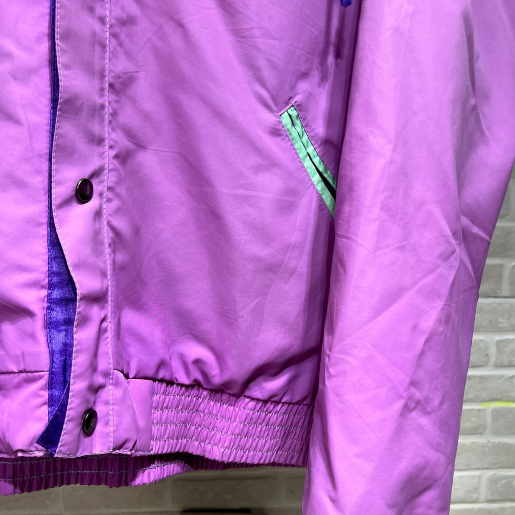 Vintage 80s Colorblock Jacket with Foldable Hood