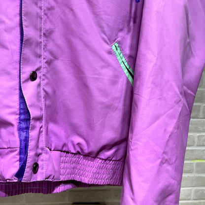 Vintage 80s Colorblock Jacket with Foldable Hood