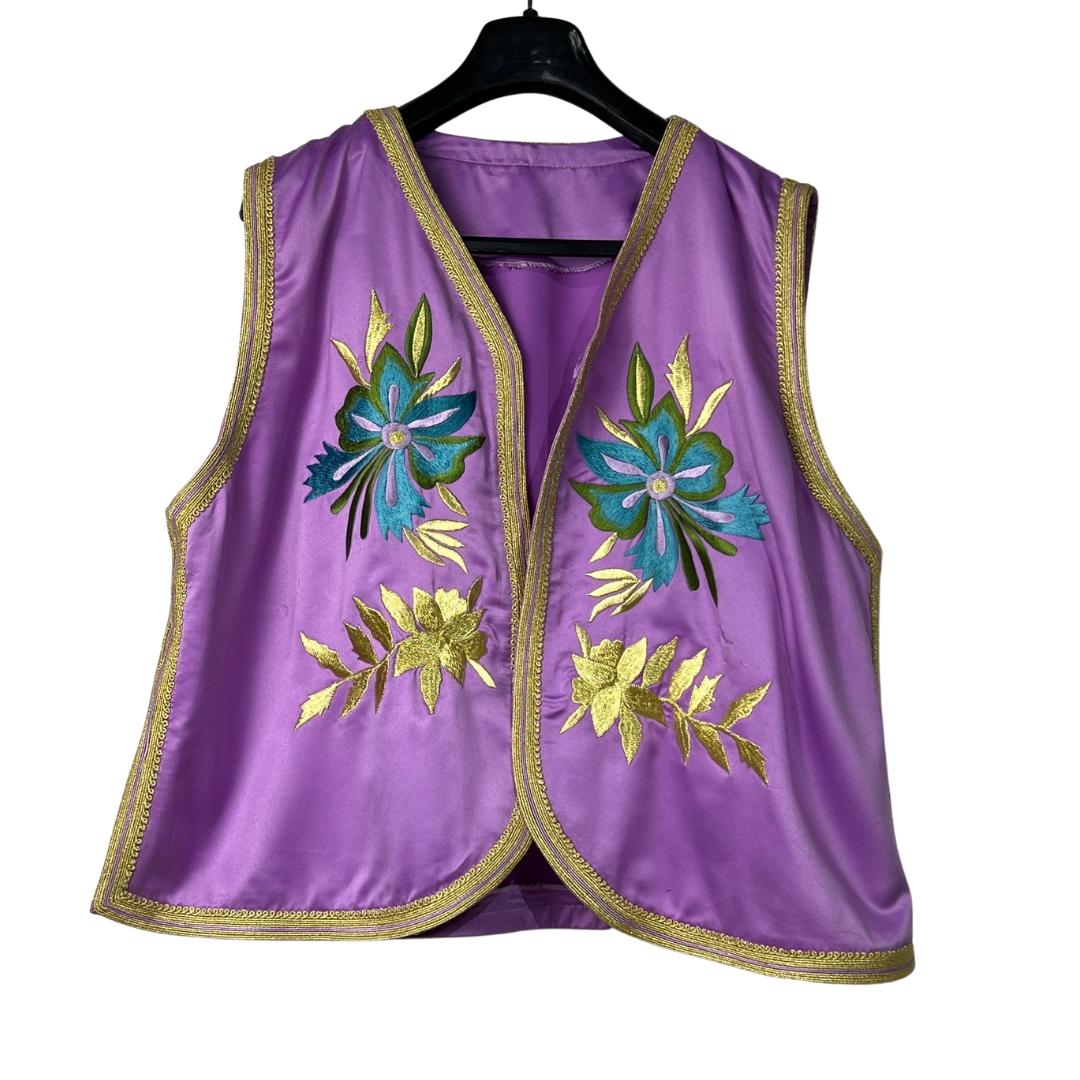 Open Front Embroided Vest