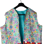 2 in 1 Reversible Embroidered Open Front Vest