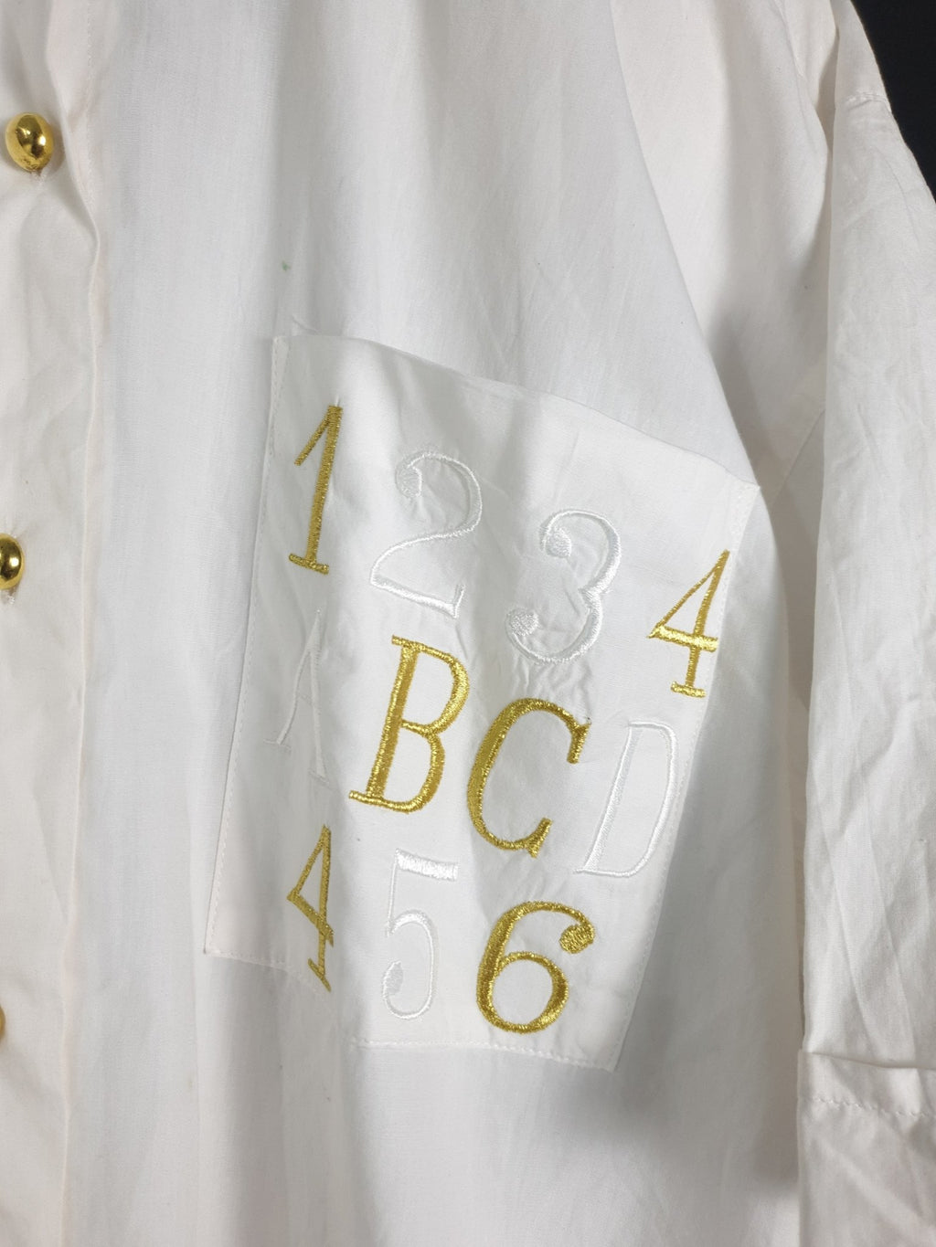80s Blouse with Embroidery Detailing - Funkify