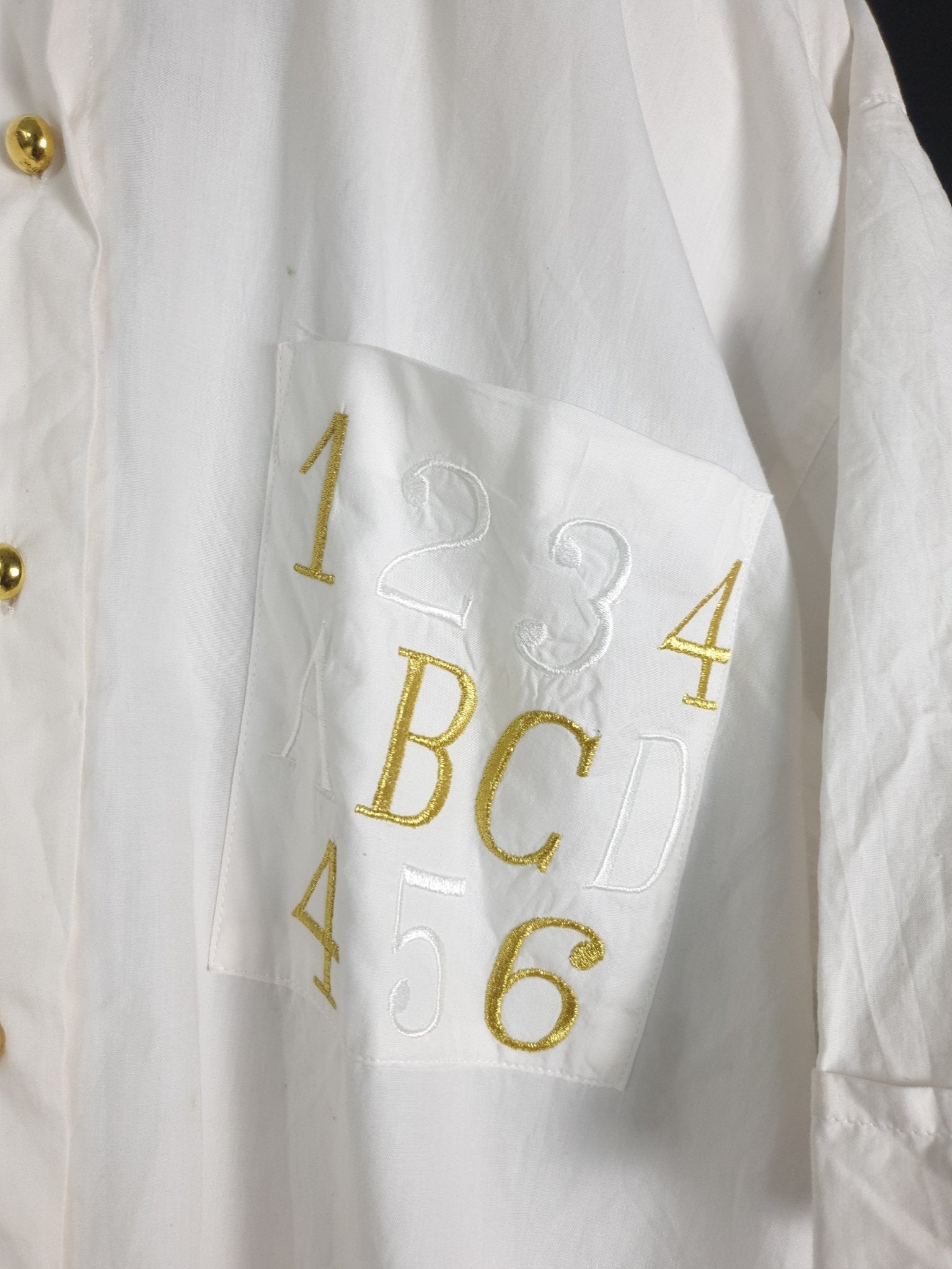 80s Blouse with Embroidery Detailing - Funkify