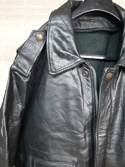 Vintage Genuine Leather Bomber Jacket