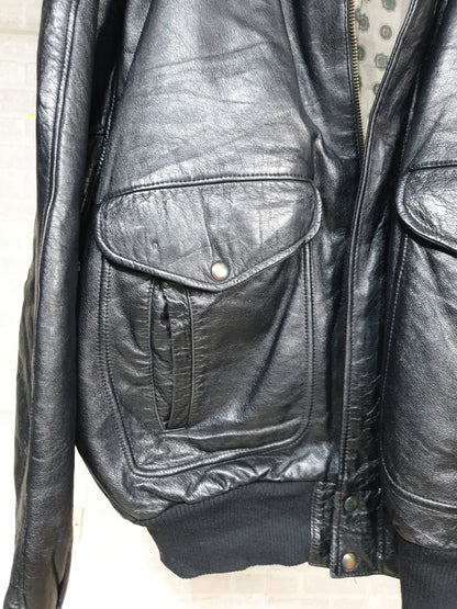 Vintage Genuine Leather Bomber Jacket