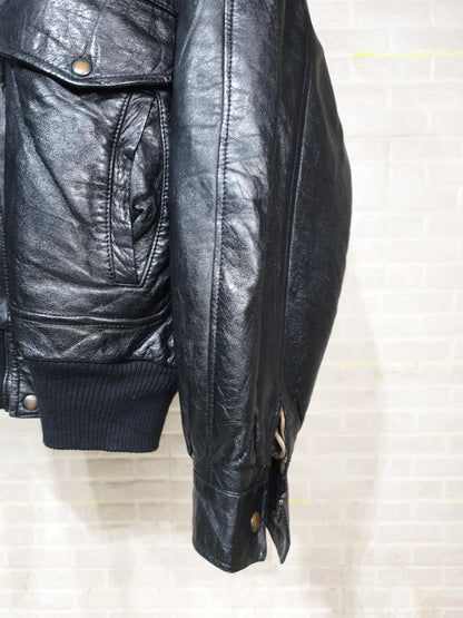 Vintage Genuine Leather Bomber Jacket