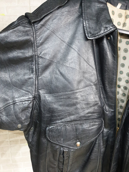 Vintage Genuine Leather Bomber Jacket