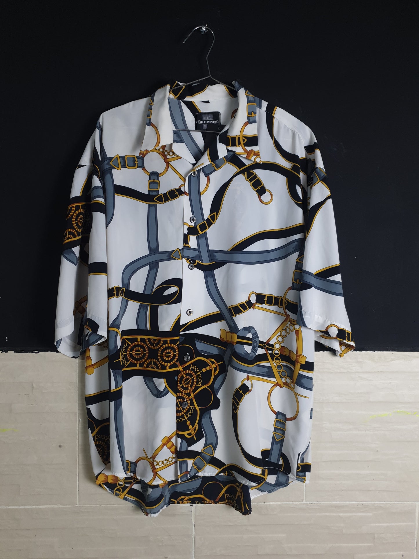 Vintage Chain Print Men's Shirt