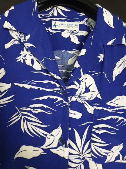 Marsh Landing Blue Floral Blouse