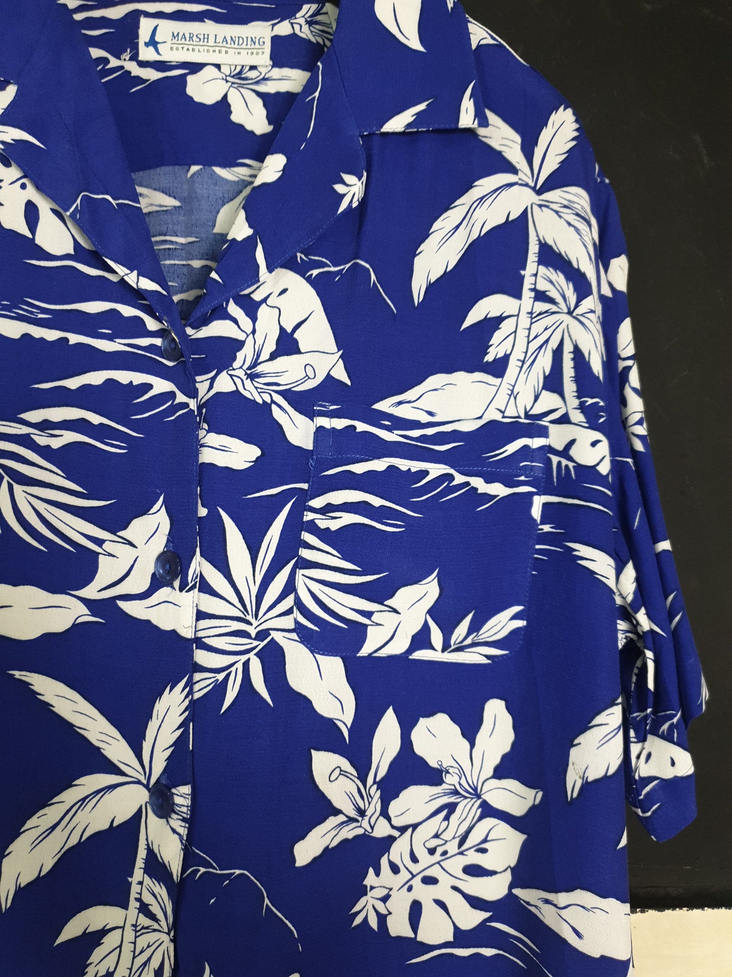 Marsh Landing Blue Floral Blouse