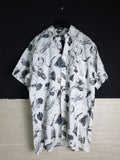 Casino White Shirt with Black Floral Details