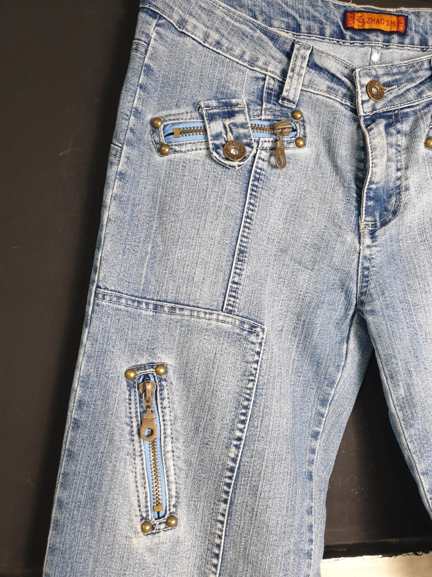 Denim Pants with Zipper Detailing