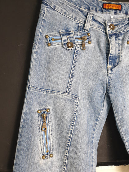 Denim Pants with Zipper Detailing