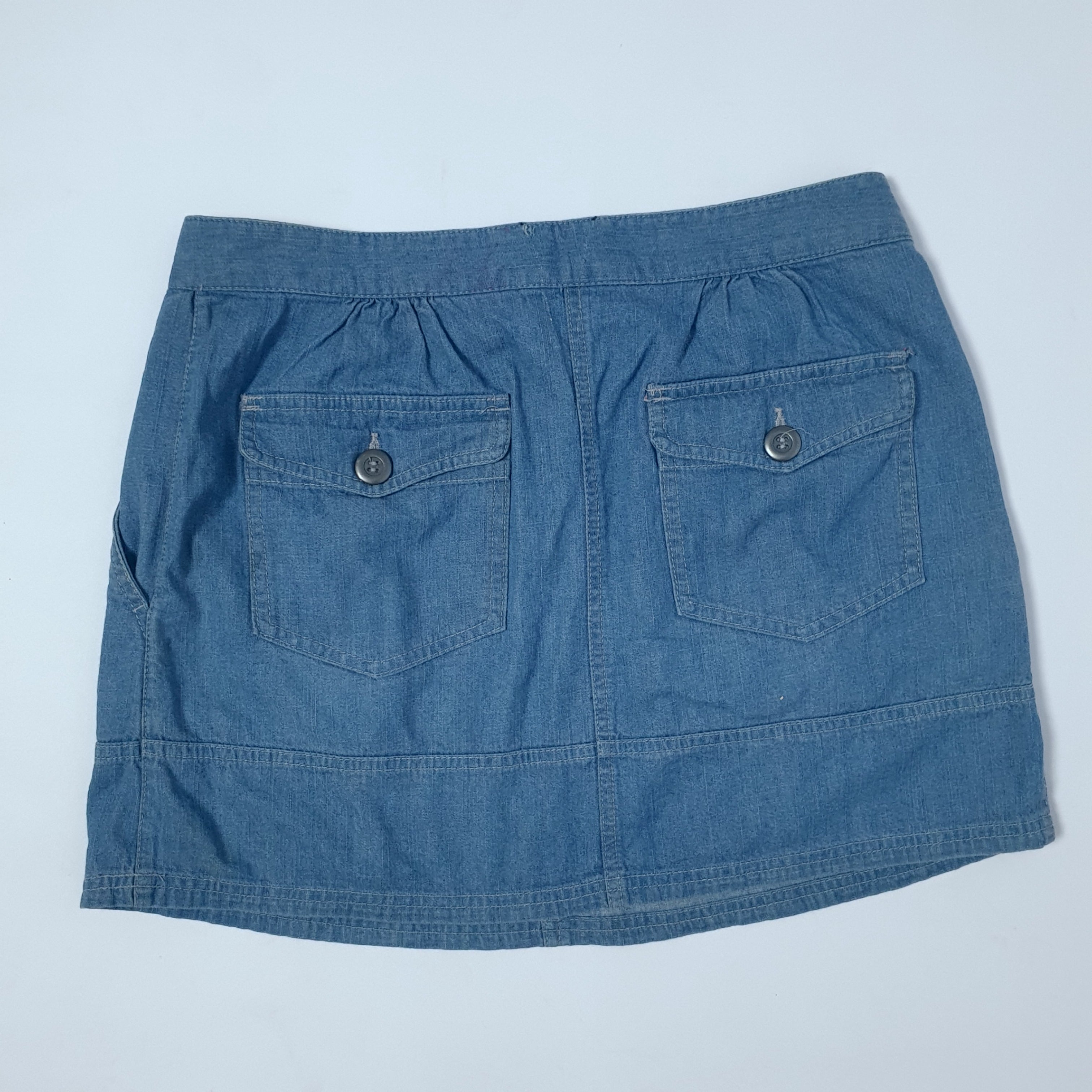 Denim Skirt With Pockets Large