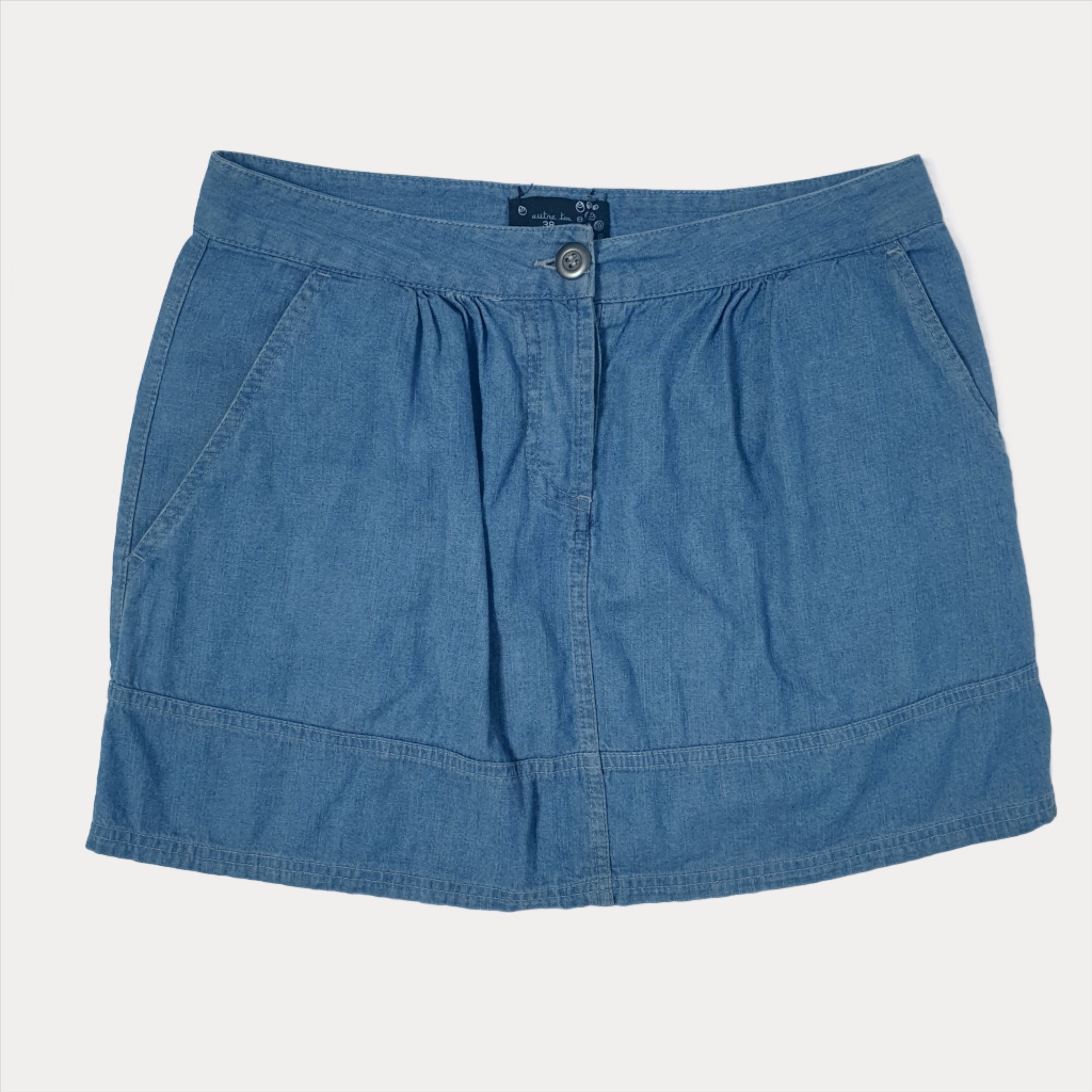 Denim Skirt With Pockets Large