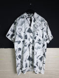 Casino White Shirt with Black Floral Details - Funkify