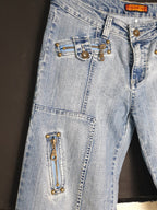 Denim Pants with Zipper Detailing - Funkify