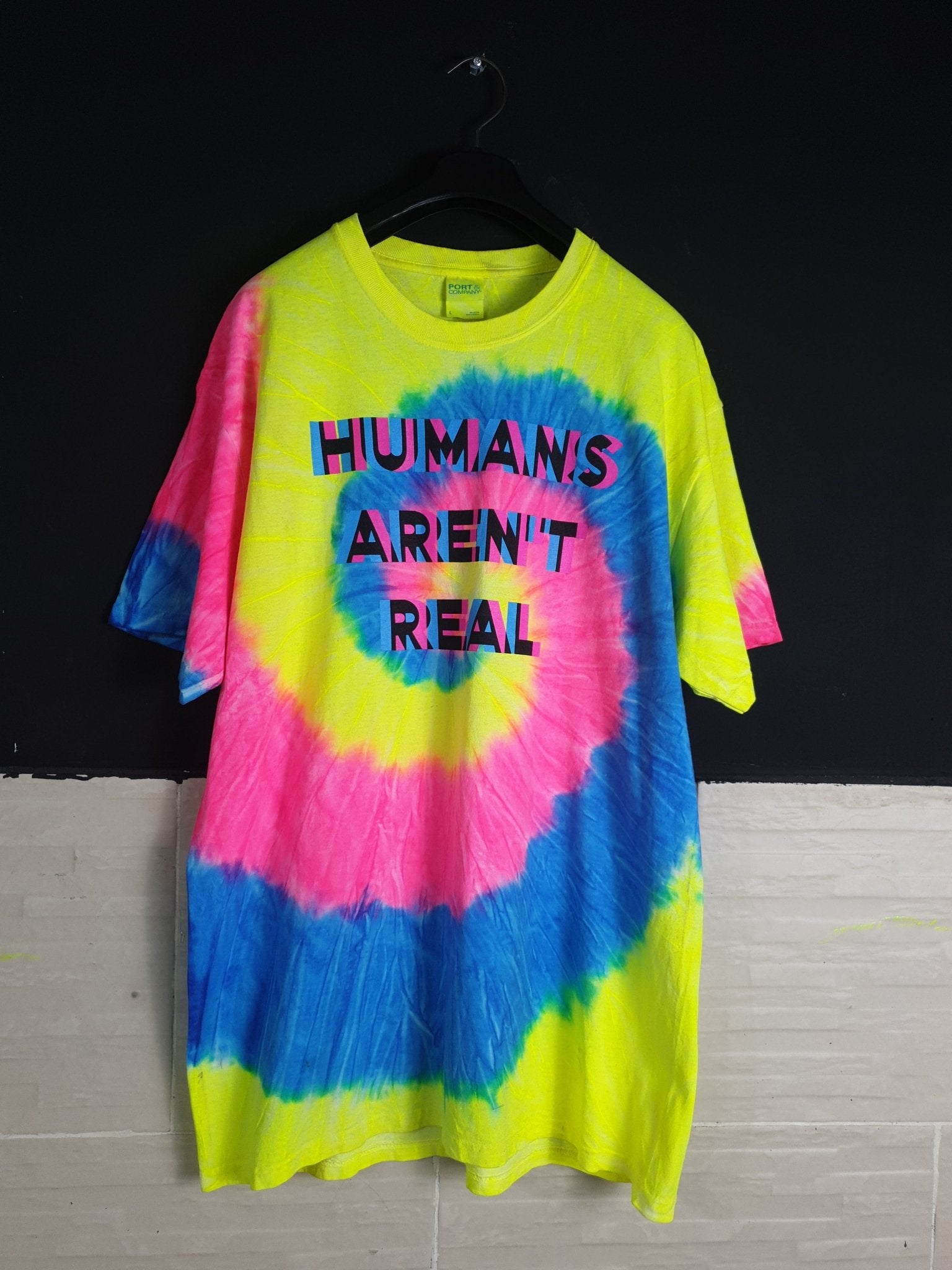 Humans Aren't Real Tie Dye T-Shirt - Funkify
