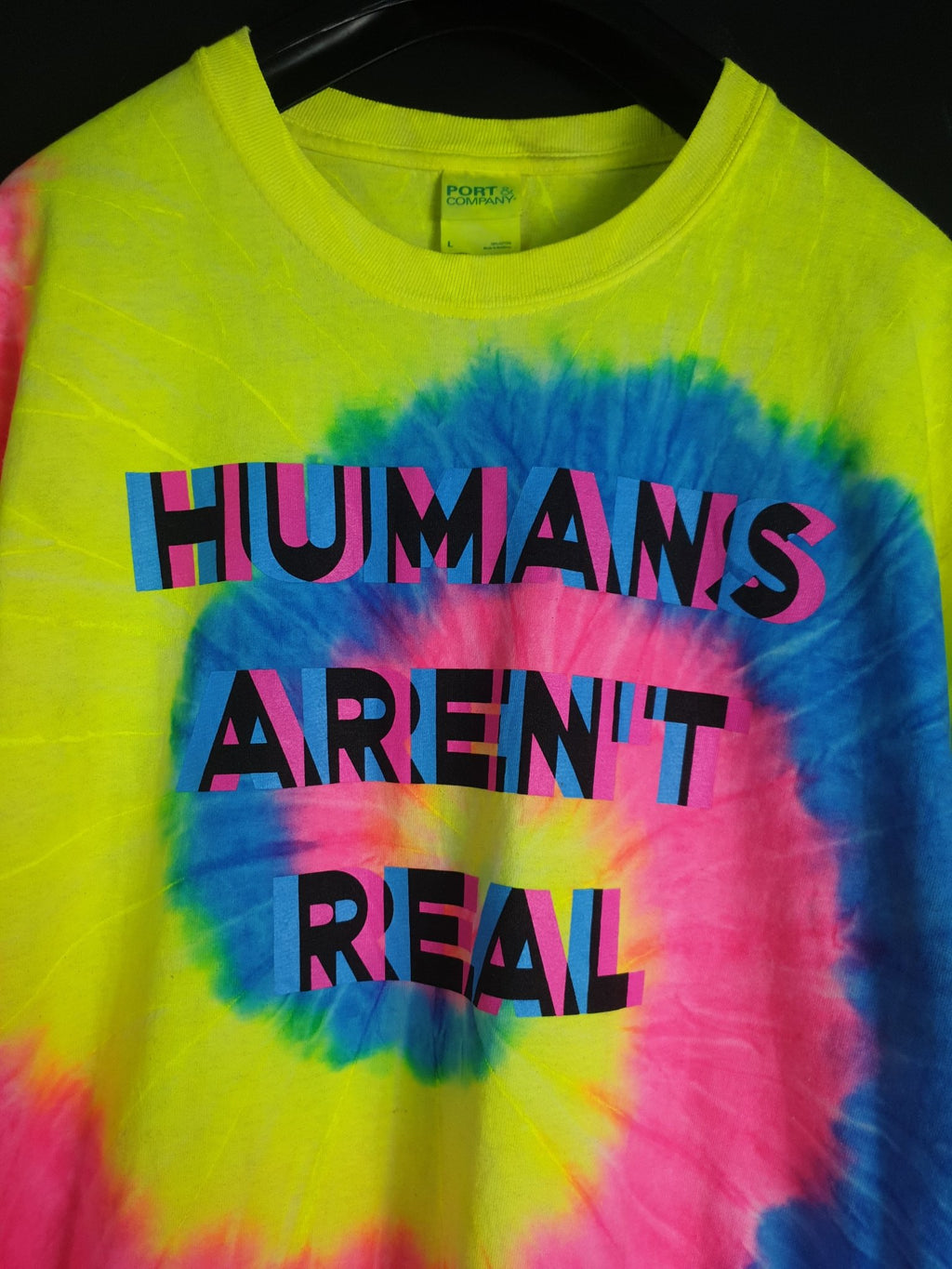 Humans Aren't Real Tie Dye T-Shirt - Funkify