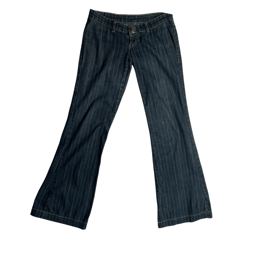 Low Rise Y2K Stripped Denim Pants - Funkify