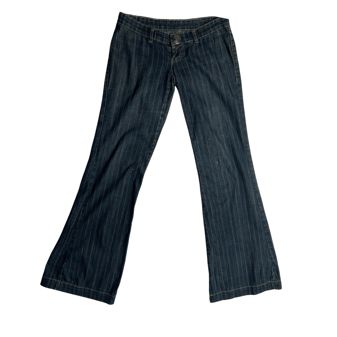 Low Rise Y2K Stripped Denim Pants - Funkify
