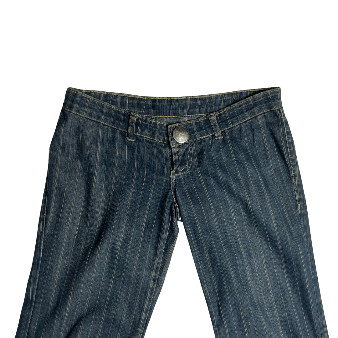 Low Rise Y2K Stripped Denim Pants - Funkify